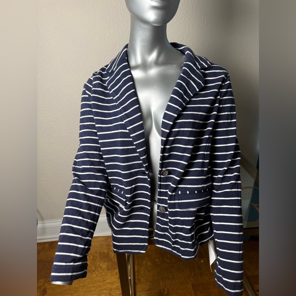 Croft & Barrow Navy and White Striped Blazer